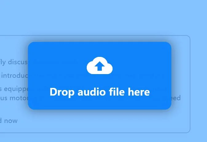 Audio file import area in Owl Meeting